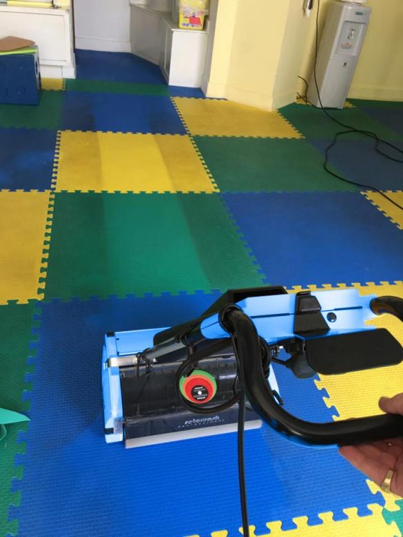Kidzone floor matting cleaning - Rotowash